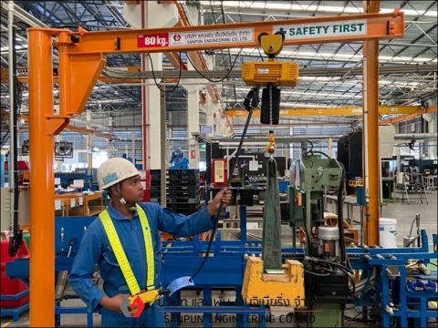 Jib crane 80 kg.   สูง 3ม. แขนยาว 2.5ม.  Jib crane 80 kg.   สูง 3ม. แขนยาว 2.5ม.
